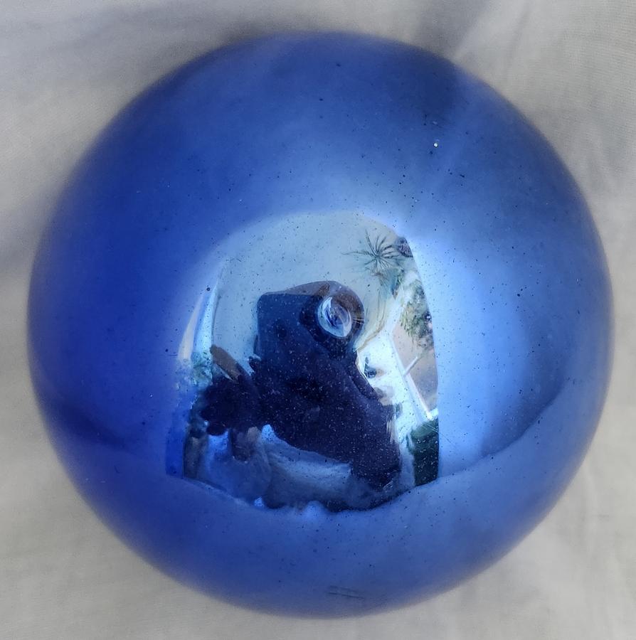 Antique German Cobalt Blue Kugel Ornament