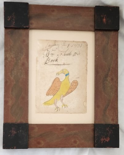 **1837 PA. Lancaster Co. Bird Fraktur Bookplate
