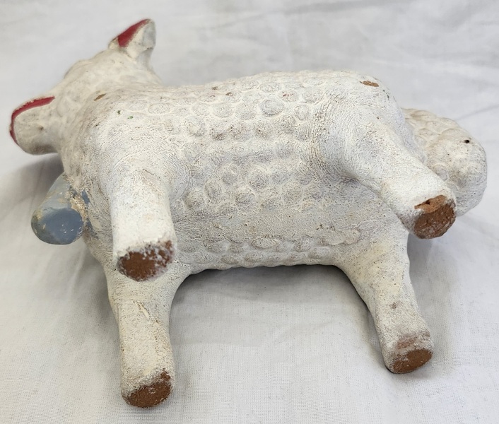 **Antique Painted Redware Sheep Bank