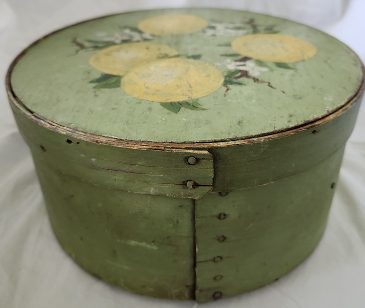 **Antq. Ca.1900 Pantry Box in Orig. Paint w/Orange