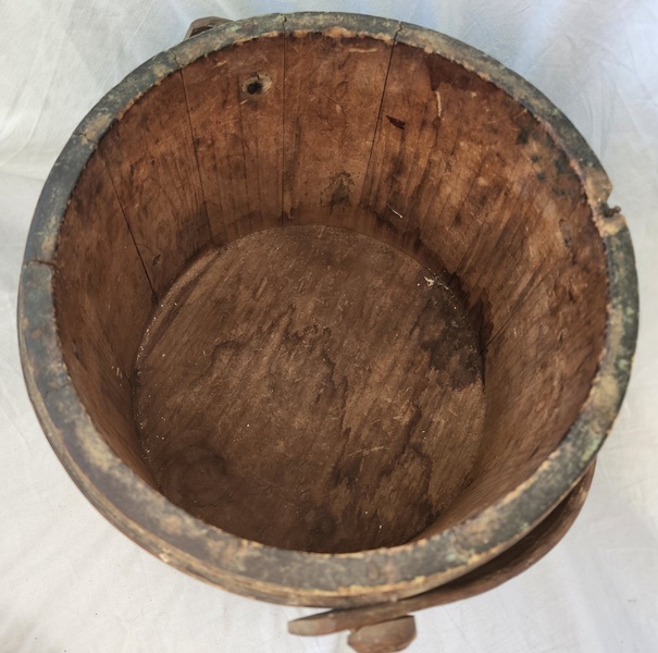 **Antique Primitive Firkin in Old Black Paint
