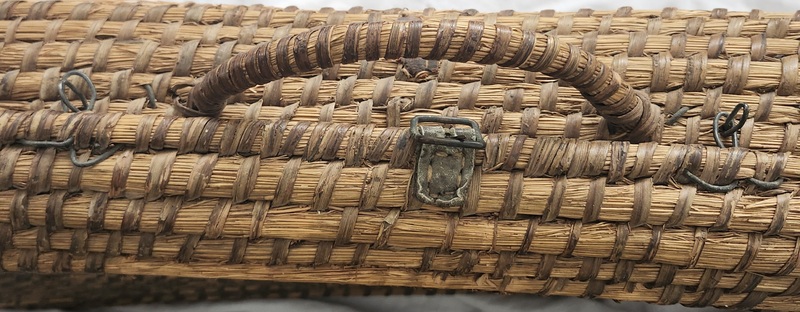 Rare Antique PA. Folk Art Rye Grass Suitcase