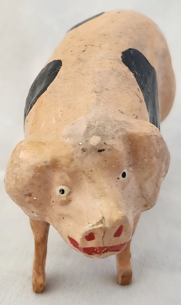 Antique German Composition Putz Pig