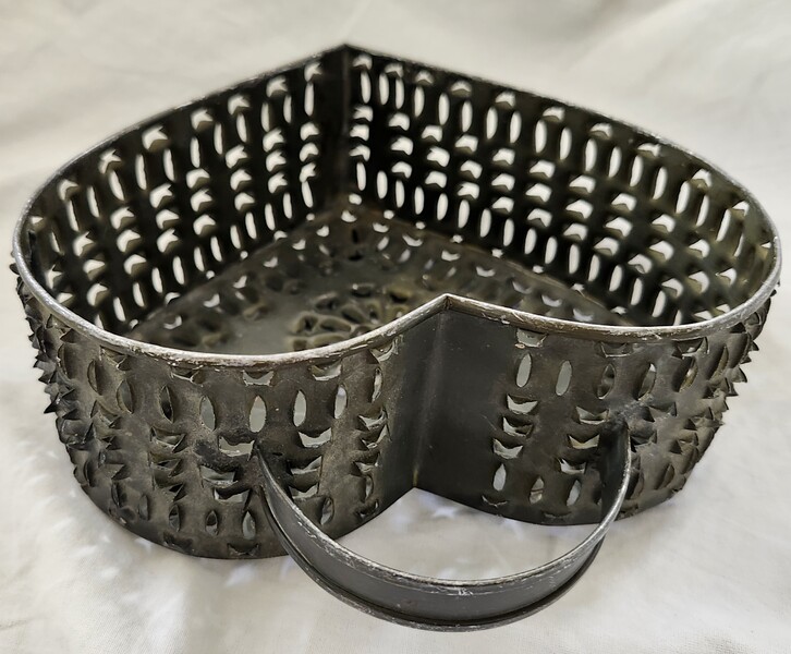 Vintage PA. Folk Art Tin Heart Cheese Mold