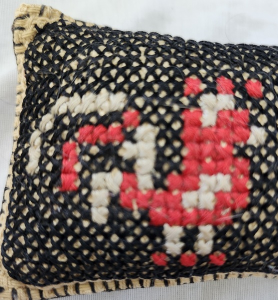 Antique Double Rooster Pillow Pin Cushion Ex Booth