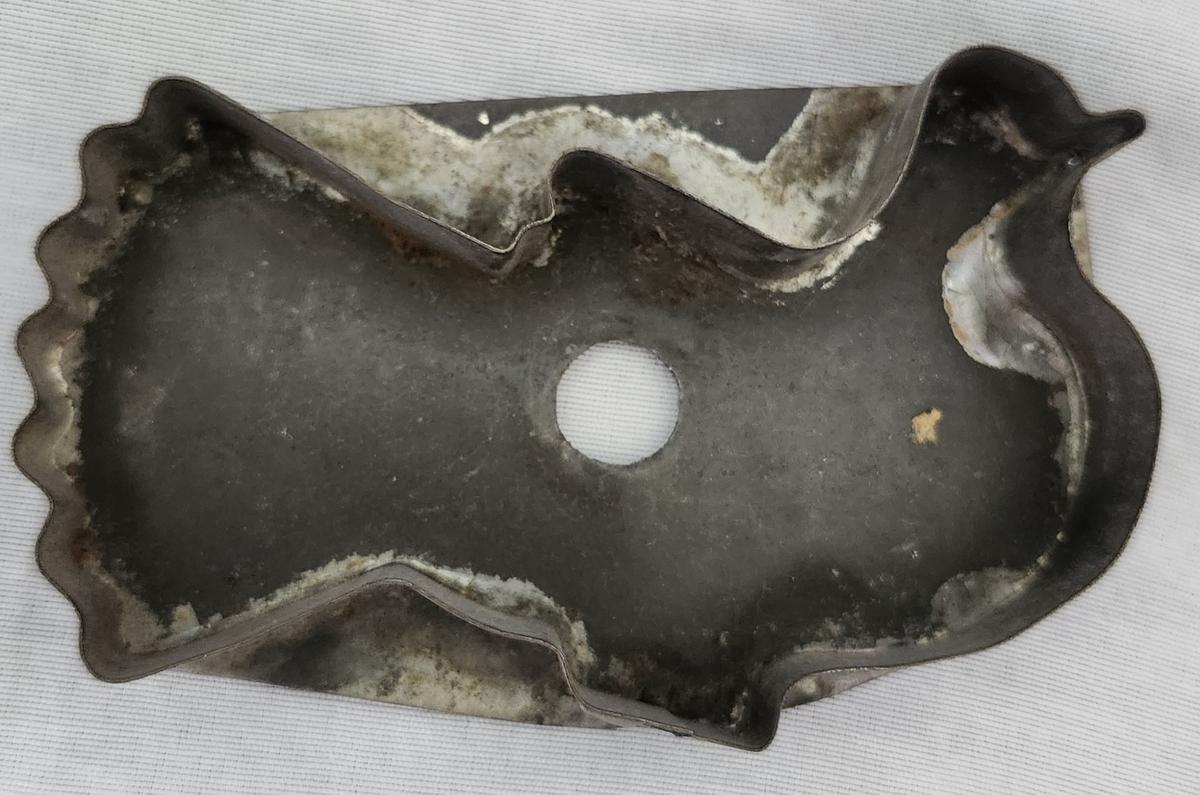 Antique PA. Flatback Tin Peacock Cookie Cutter