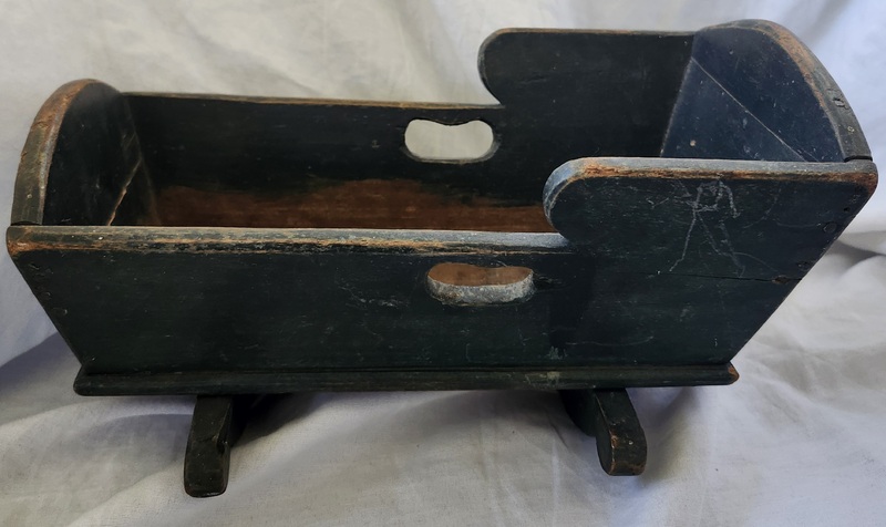 Antique ca.1880 Painted Doll Cradle