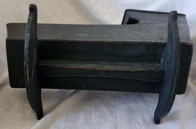Ca. 1880 Indigo Blur Doll Cradle w/Carved Hearts