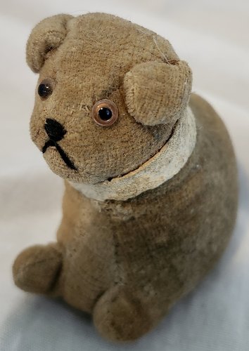 Tiny Antique Velvet Dog Pin Cushion Whimsy