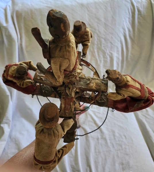**Rare Old Prim. Folk Art Mardi Gras Noisemaker