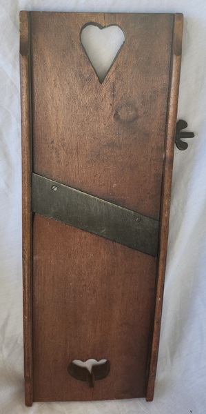 Antique PA. Folk Art Slaw Board w/Heart & Tulip