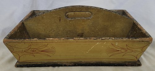 Antique Knife Box Cutlery Tray in Original Paint
