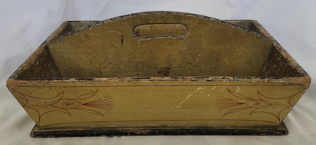 Antique Knife Box Cutlery Tray in Original Paint