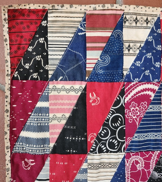 **Antq. Triangle Patch Doll Quilt in Early Fabrics