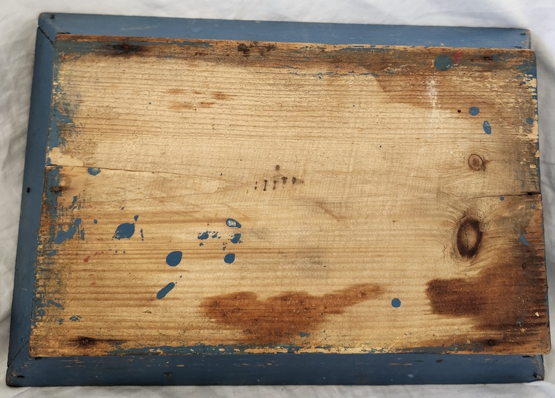 **19th C. Knife Box in Original Teal Paint