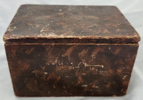 19th C. Folk Art Faux Painted Spice Box
