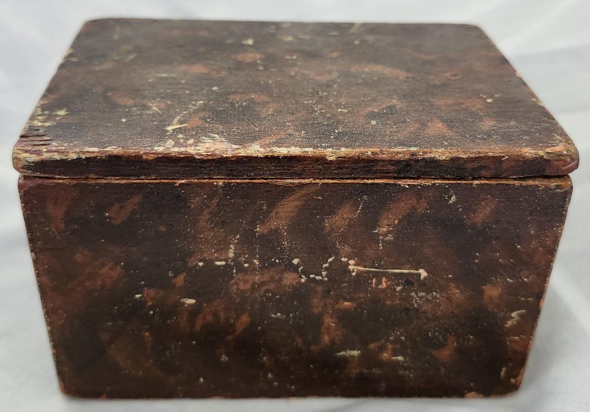 19th C. Folk Art Faux Painted Spice Box