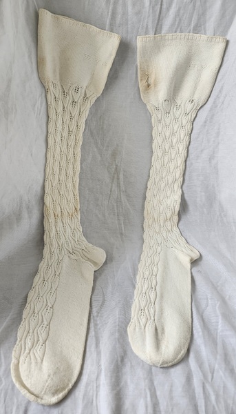 **Pr. Antique PA. Amish Stockings w/Initials