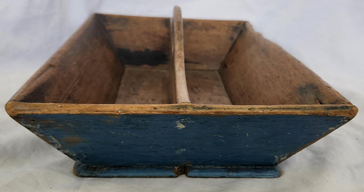 19th C. Knife Box/Cutlery Tray in Old Teal Paint