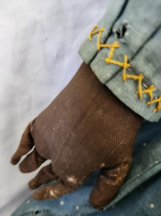 19th C. Black Folk Art Rag Doll Ex Stass