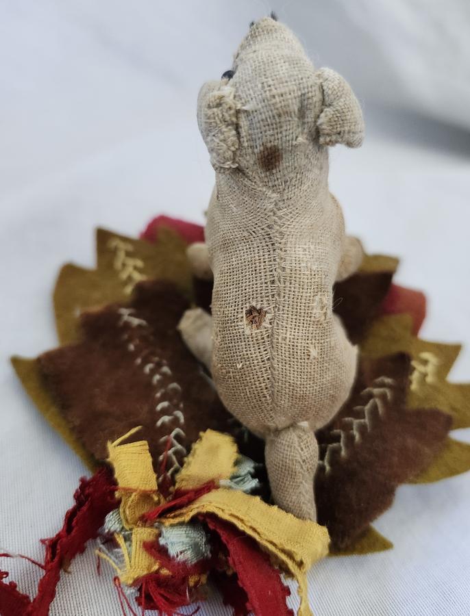Rare Pr. Antique Folk Art Dog & Cat Pen Wipes