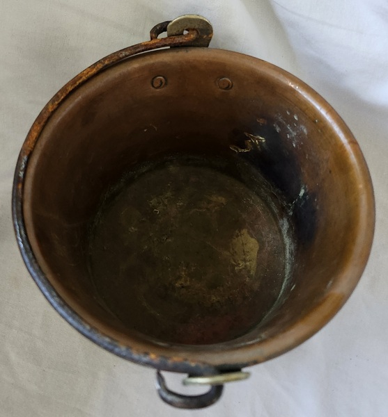 **Antique Miniature 5 5/8" Diameter Copper Bucket