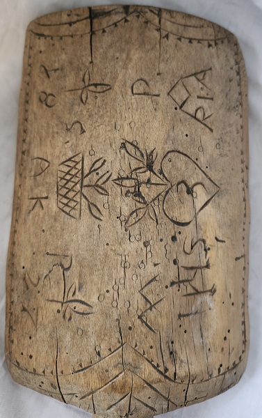 Antq. 1827 Scandinavian Mallet w/Religious Motifs