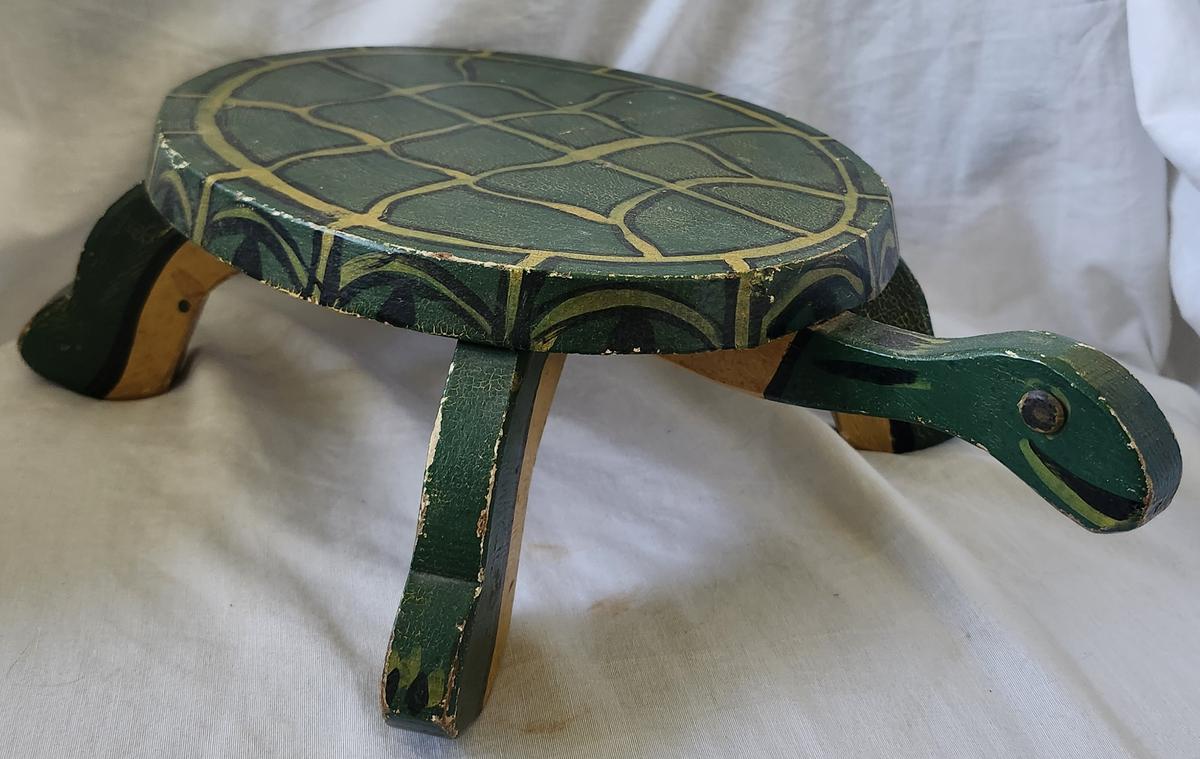 Vintage 1930's PA. Folk Art Turtle Footstool #1