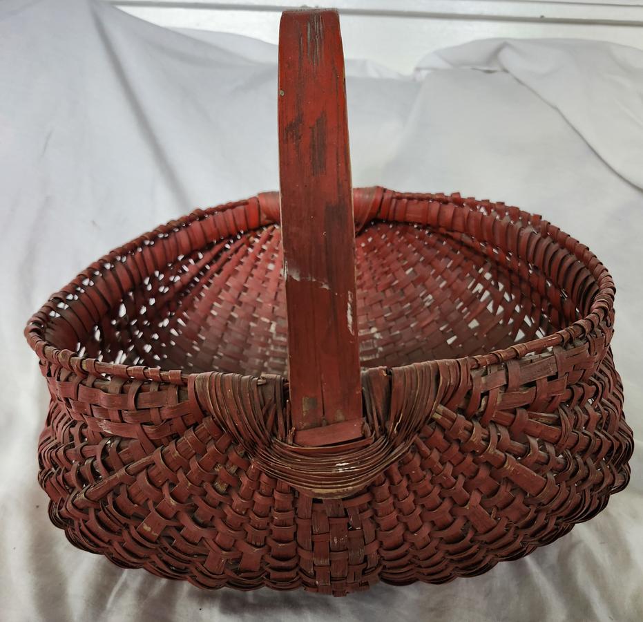Antique Red Painted Buttocks Basket-Ex Hawkins