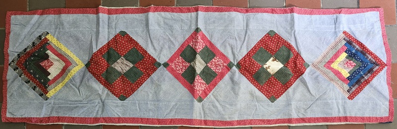 **2 Antique PA. Folk Art Quilt Block Bolster Cover