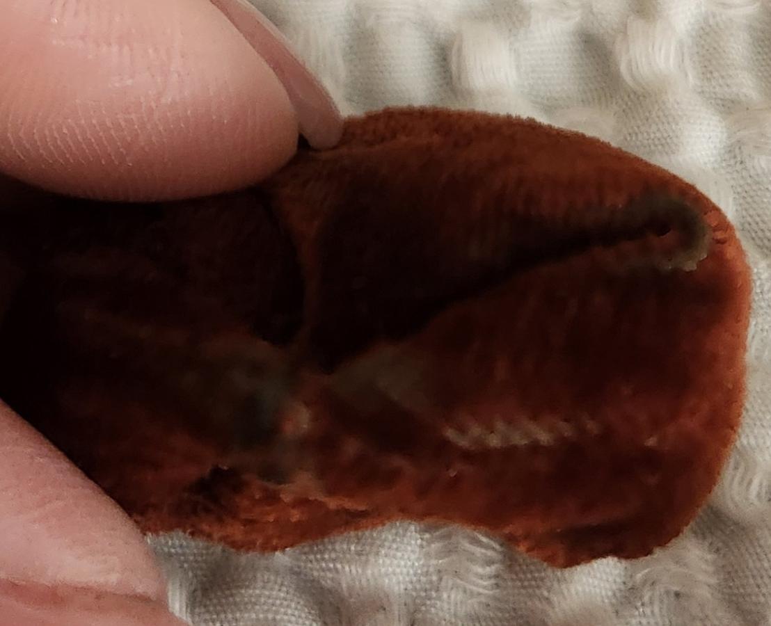 Antique Folk Art Velvet Heart Pin Cushion