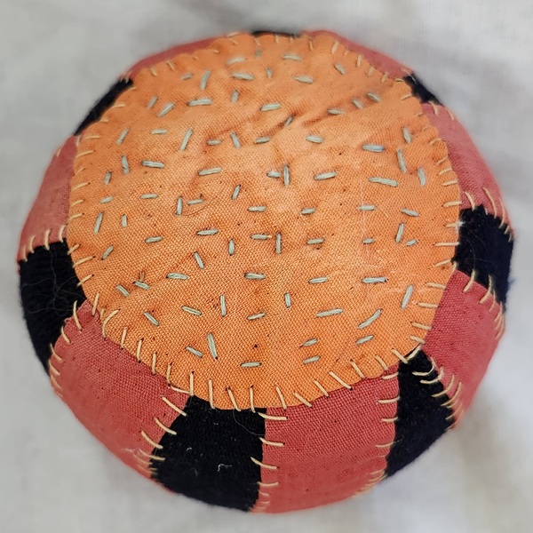 Vintage Striped Spherical Pin Cushion Ex Booth