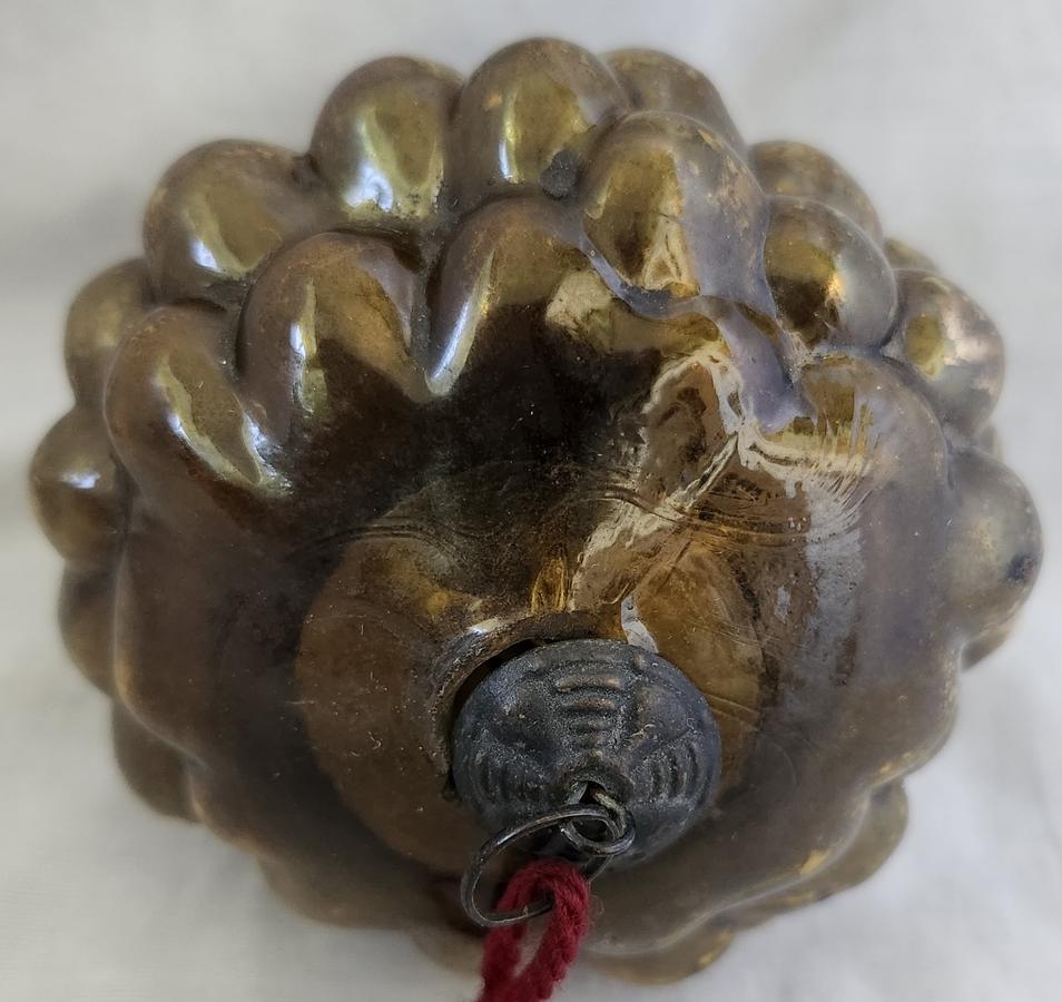 Antique German Amber Glass Grape Cluster Kugel