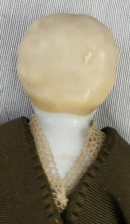 Antique China Head Doll Pen Wipe or Pin Cushion