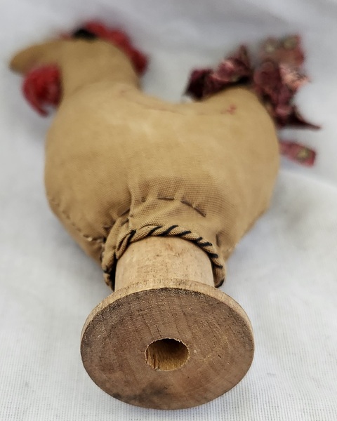 Chicken Rooster on Spool Pin Cushion Ex Booth #7