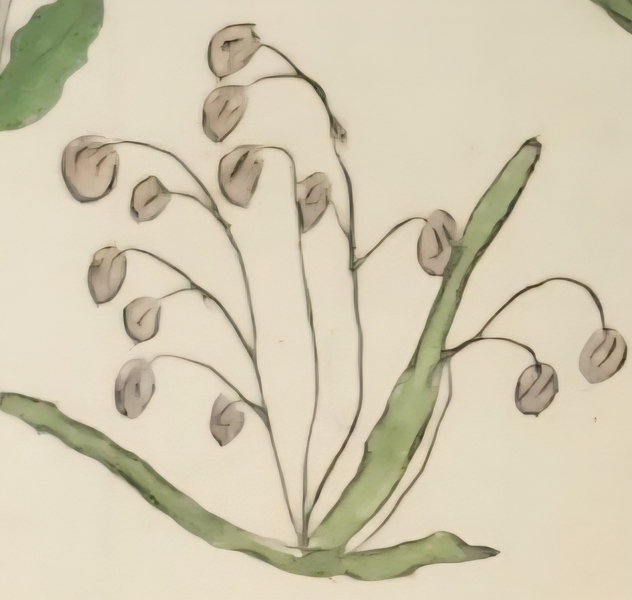 Antique Folk Art Watercolor Endearment of Flowers