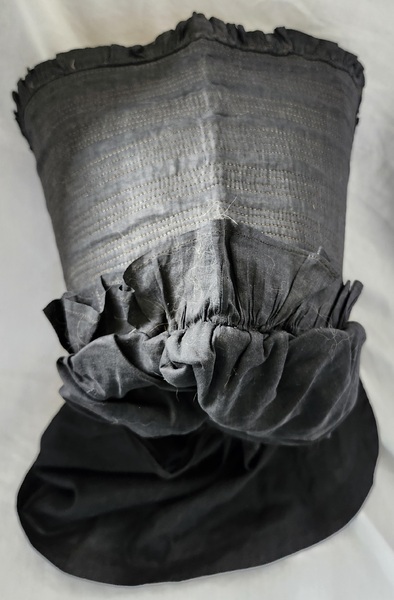 **Antq. PA. Black Mourning Bonnet, Possibly Amish
