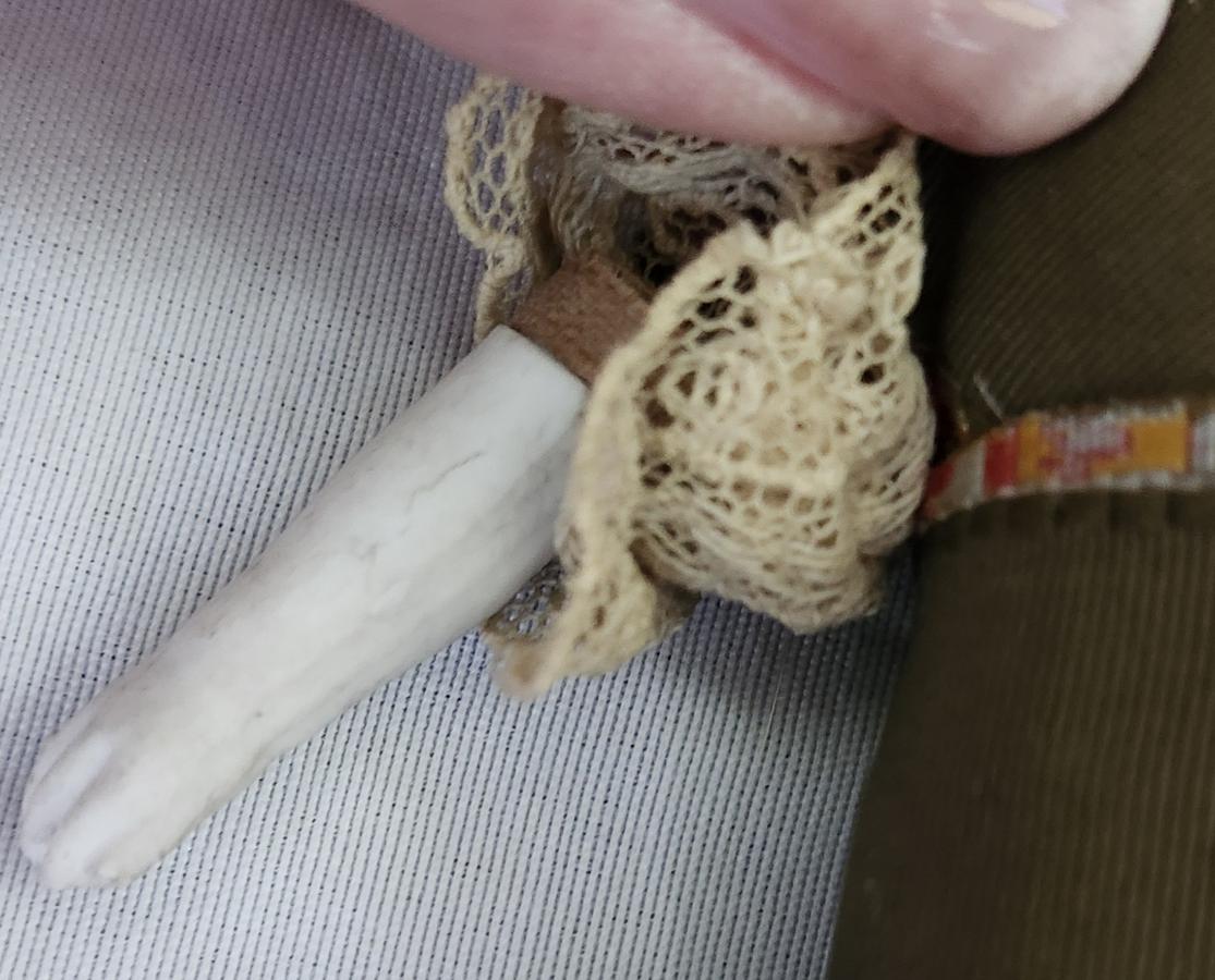 Antique China Head Doll Pen Wipe or Pin Cushion