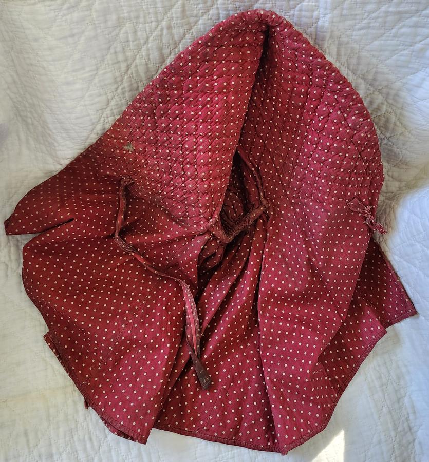 Vintage Red & White Polka Dot Prairie Bonnet
