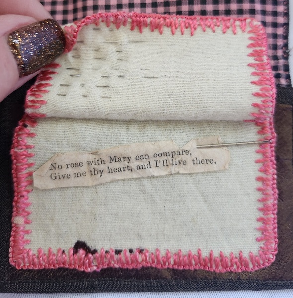**Antq. Shaker Shagreen & Silk Huswif w/Poem