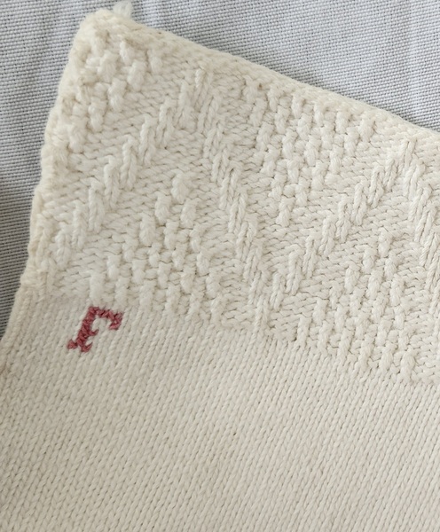 **Pr. PA. Antique Cotton Stockings w/Initial "F"