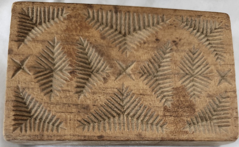 Antq. PA. Deeply Carved Abstract Butter Print