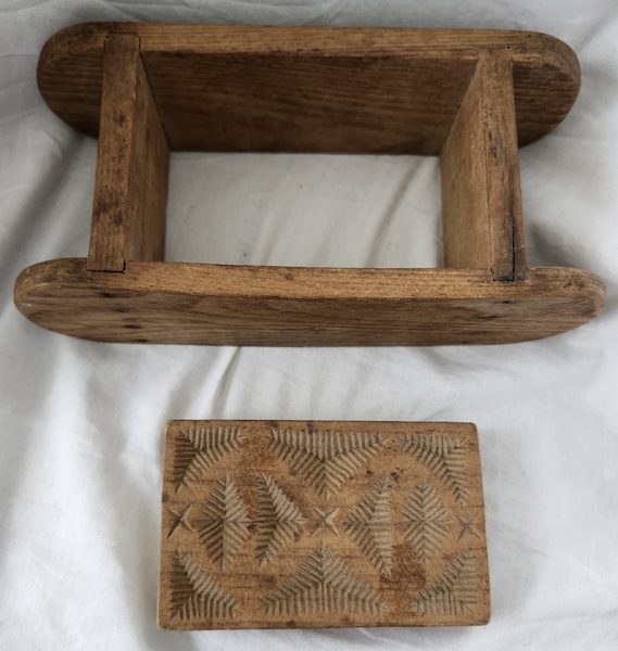 Antq. PA. Deeply Carved Abstract Butter Print