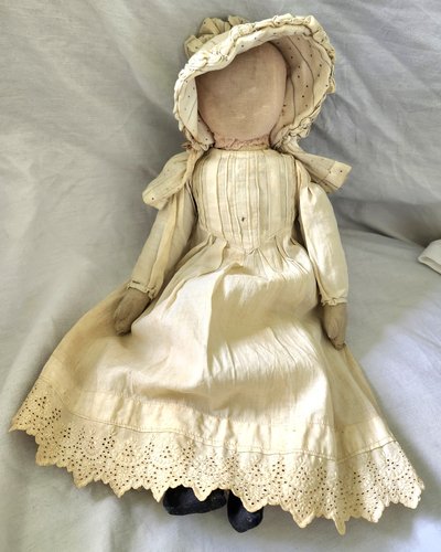 Ca. 1900 New England Folk Art No Face Rag Doll