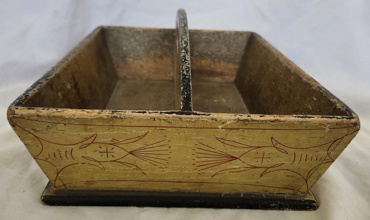 Antique Knife Box Cutlery Tray in Original Paint