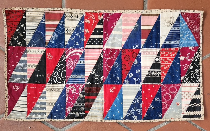 **Antq. Triangle Patch Doll Quilt in Early Fabrics