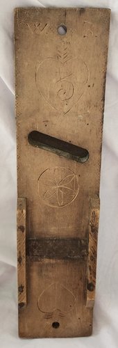 Antq. Slaw Cutter w/Hearts, Radial, Signed "W.B."