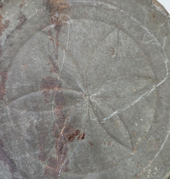 Antique PA. Folk Art Tin Food Mold w/Radial Design