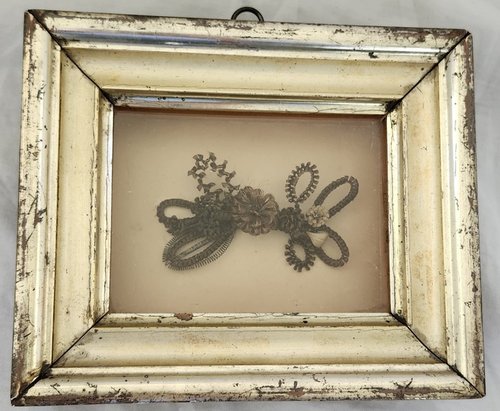 **19th C. Framed Folk Art Woven Hair Memorial