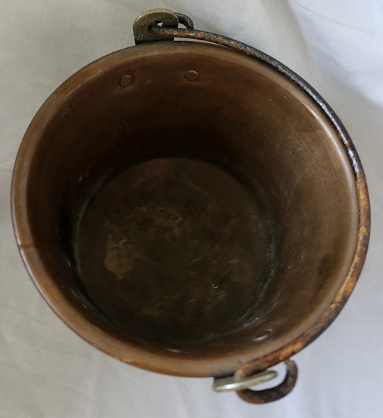 **Antique Miniature 5 5/8" Diameter Copper Bucket